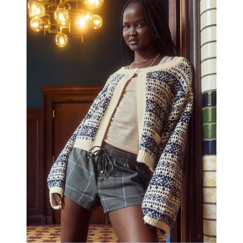 NWT Aerie Chelsea Jacket Fairisle Cardigan Sweater